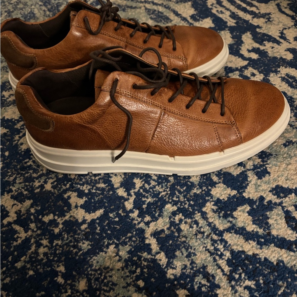 Ecco Brown Sneakers with Suede Upper and White Sole
